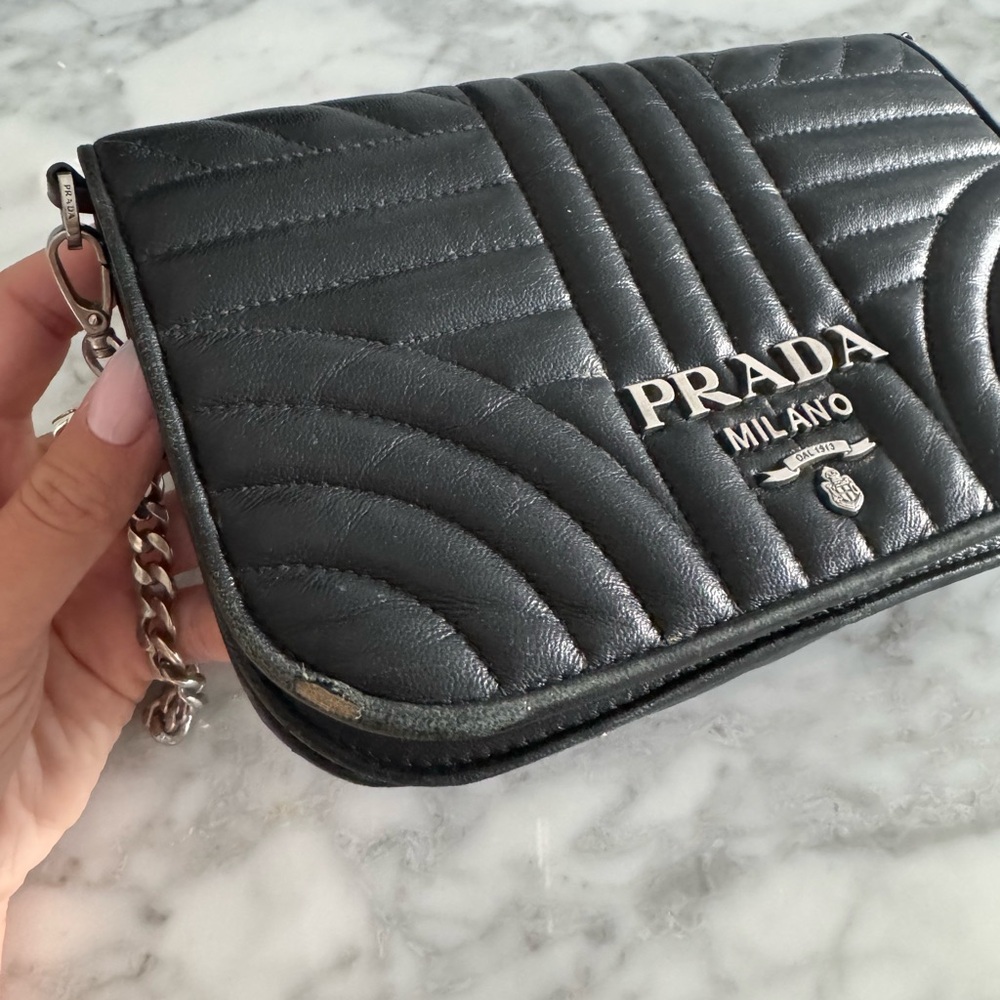 Prada Black Quilted Crossbody Bag with Chain Strap - Picture 2 of 2